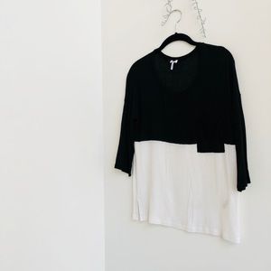 Splendid color block pocket tee